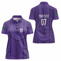 Saudi Football Al Zaeem Custom Women Polo Shirt Crescent Moon - Purple - Wonder Print Shop