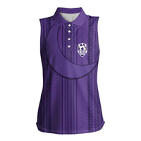Saudi Football Al Zaeem Custom Women Sleeveless Polo Shirt Crescent Moon - Purple - Wonder Print Shop