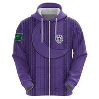 Saudi Football Al Zaeem Custom Zip Hoodie Crescent Moon - Purple - Wonder Print Shop
