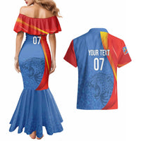 DR Congo Football 2026 Les Leopards Custom Couples Matching Mermaid Dress and Hawaiian Shirt Glory Upon Glory - Wonder Print Shop