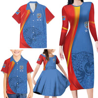 DR Congo Football 2026 Les Leopards Custom Family Matching Long Sleeve Bodycon Dress and Hawaiian Shirt Glory Upon Glory - Wonder Print Shop