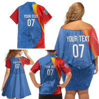 DR Congo Football 2026 Les Leopards Custom Family Matching Off Shoulder Short Dress and Hawaiian Shirt Glory Upon Glory - Wonder Print Shop