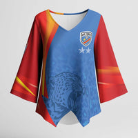 DR Congo Football 2026 Les Leopards Custom Kimono Sleeve Blouse Glory Upon Glory - Wonder Print Shop