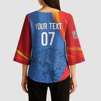 DR Congo Football 2026 Les Leopards Custom Kimono Sleeve Blouse Glory Upon Glory - Wonder Print Shop