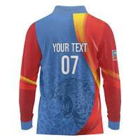 DR Congo Football 2026 Les Leopards Custom Long Sleeve Polo Shirt Glory Upon Glory - Wonder Print Shop