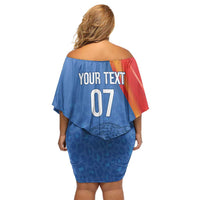 DR Congo Football 2026 Les Leopards Custom Off Shoulder Short Dress Glory Upon Glory - Wonder Print Shop
