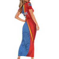 DR Congo Football 2026 Les Leopards Custom Short Sleeve Bodycon Dress Glory Upon Glory - Wonder Print Shop