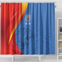 DR Congo Football 2026 Les Leopards Shower Curtain Glory Upon Glory - Wonder Print Shop