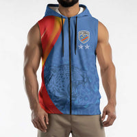 DR Congo Football 2026 Les Leopards Custom Sleeveless Zip Hoodie Glory Upon Glory - Wonder Print Shop