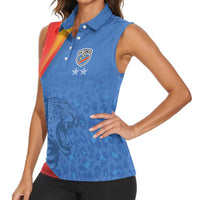 DR Congo Football 2026 Les Leopards Custom Women Sleeveless Polo Shirt Glory Upon Glory - Wonder Print Shop