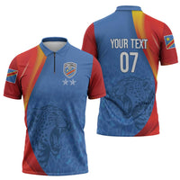 DR Congo Football 2026 Les Leopards Custom Zipper Polo Shirt Glory Upon Glory - Wonder Print Shop