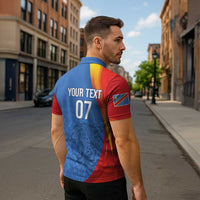 DR Congo Football 2026 Les Leopards Custom Zipper Polo Shirt Glory Upon Glory - Wonder Print Shop
