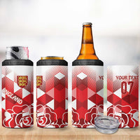 England Rugby Custom 4 in 1 Can Cooler Tumbler Crystalised Red Rose