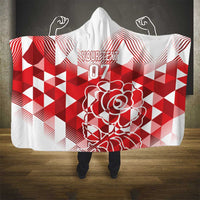 England Rugby Custom Hooded Blanket Crystalised Red Rose - Wonder Print Shop