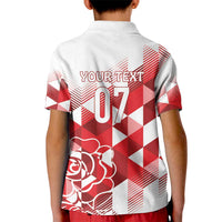 England Rugby Custom Kid Polo Shirt Crystalised Red Rose - Wonder Print Shop
