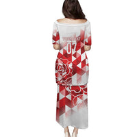 England Rugby Custom Puletasi Crystalised Red Rose - Wonder Print Shop