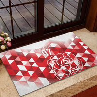 England Rugby Custom Rubber Doormat Crystalised Red Rose - Wonder Print Shop