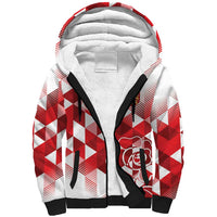 England Rugby Custom Sherpa Hoodie Crystalised Red Rose - Wonder Print Shop