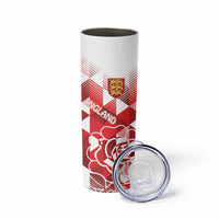 England Rugby Custom Skinny Tumbler Crystalised Red Rose - Wonder Print Shop
