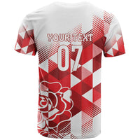 England Rugby Custom T Shirt Crystalised Red Rose - Wonder Print Shop