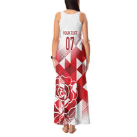 England Rugby Custom Tank Maxi Dress Crystalised Red Rose - Wonder Print Shop