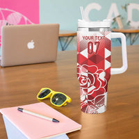 England Rugby Custom Tumbler With Handle Crystalised Red Rose - Wonder Print Shop