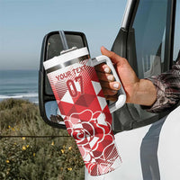 England Rugby Custom Tumbler With Handle Crystalised Red Rose - Wonder Print Shop