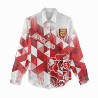 England Rugby Custom Women Casual Shirt Crystalised Red Rose - Wonder Print Shop