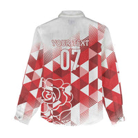 England Rugby Custom Women Casual Shirt Crystalised Red Rose - Wonder Print Shop