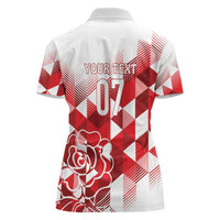 England Rugby Custom Women Polo Shirt Crystalised Red Rose - Wonder Print Shop
