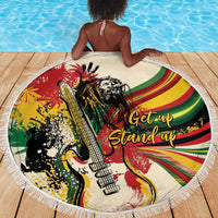 Reggae Soul B.Marley Grungy Beach Blanket Get Up Stand Up - Wonder Print Shop