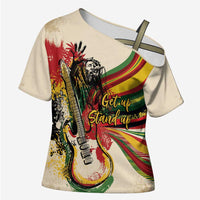 Reggae Soul B.Marley Grungy Cross Shoulder Shirt Get Up Stand Up - Wonder Print Shop