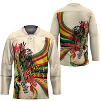 Reggae Soul B.Marley Grungy Hockey Jersey Get Up Stand Up - Wonder Print Shop