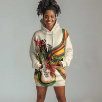 Reggae Soul B.Marley Grungy Hoodie Dress Get Up Stand Up - Wonder Print Shop