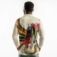 Reggae Soul B.Marley Grungy Long Sleeve Polo Shirt Get Up Stand Up - Wonder Print Shop