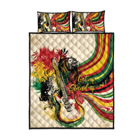 Reggae Soul B.Marley Grungy Quilt Bed Set Get Up Stand Up - Wonder Print Shop