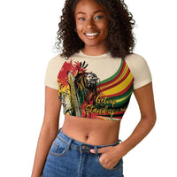 Reggae Soul B.Marley Grungy Raglan Cropped T shirt Get Up Stand Up - Wonder Print Shop