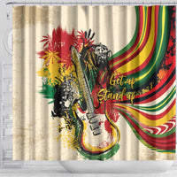 Reggae Soul B.Marley Grungy Shower Curtain Get Up Stand Up - Wonder Print Shop