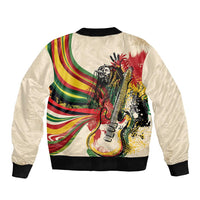 Reggae Soul B.Marley Grungy Sleeve Zip Bomber Jacket Get Up Stand Up - Wonder Print Shop