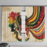 Reggae Soul B.Marley Grungy Window Curtain Get Up Stand Up - Wonder Print Shop