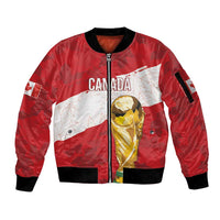 Canada WC2026 Soccer Custom Sleeve Zip Bomber Jacket Les Rouges