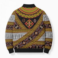 Cameroon Bamenda Toghu Inspired Bomber Puffer Jacket Classic Motifs