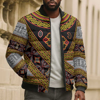 Cameroon Bamenda Toghu Inspired Bomber Puffer Jacket Classic Motifs