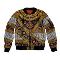 Cameroon Bamenda Toghu Inspired Sleeve Zip Bomber Jacket Classic Motifs