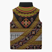 Cameroon Bamenda Toghu Inspired Sleeveless Puffer Jacket Classic Motifs