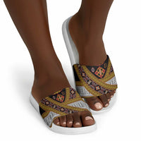 Cameroon Bamenda Toghu Inspired Slide Sandals Classic Motifs