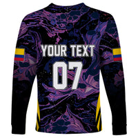 Personalised Colombia Football Long Sleeve Shirt World Cup 2023 Cano Cristales River Style - Wonder Print Shop