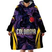 Personalised Colombia Football Wearable Blanket Hoodie World Cup 2023 Cano Cristales River Style - Wonder Print Shop