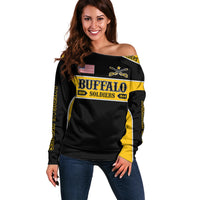 Personalised Buffalo Soldiers Off Shoulder Sweater History of Heroes - Wonder Print Shop
