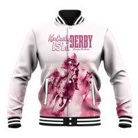 Personalised Kentucky Horse Racing Baseball Jacket 151st Anniversary - Pink Out LT7
